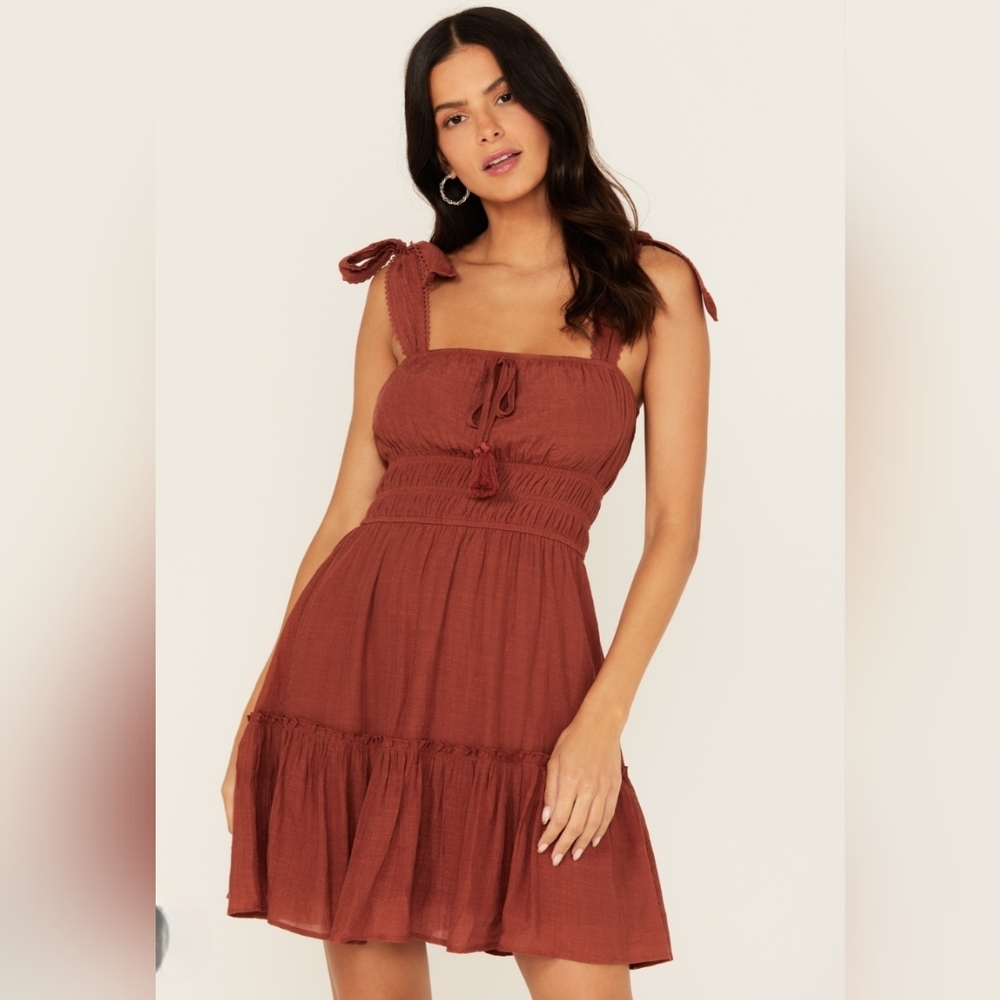 Trixxi Women's Smocked Waist Mini Dress
